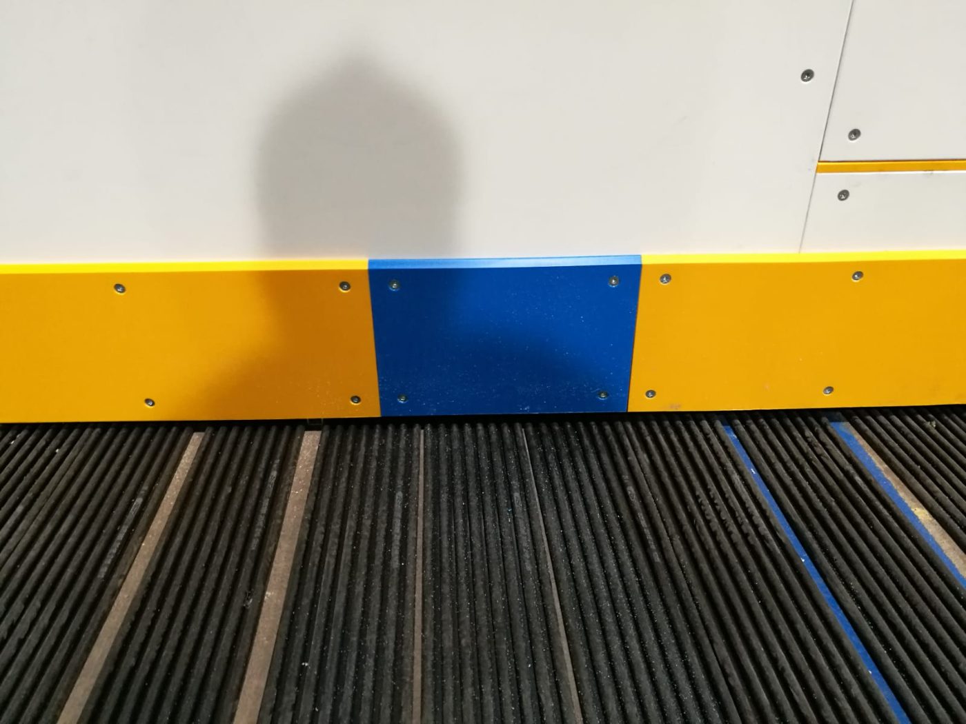 Hockey field marking line on ice